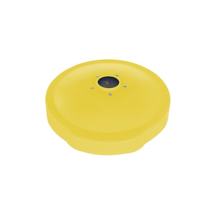 Vestil 55 Gal Trash Can Lid, Yellow, Low Density Polyethylene (LDPE), 24.625 in W/Dia DC-P-55-CANF-UF-YL